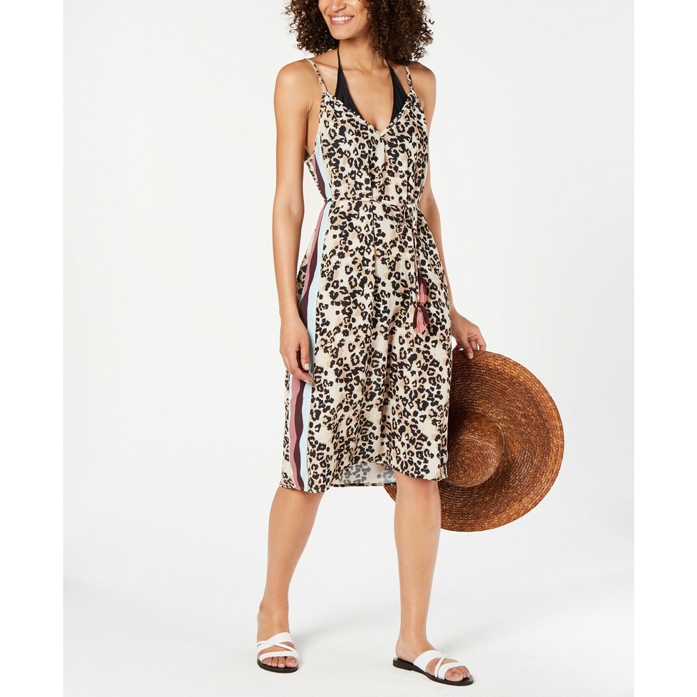 Miken‎ Leopard Print Swimsuit Cover-Up Dress Women's Size XL NEW